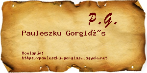 Pauleszku Gorgiás névjegykártya